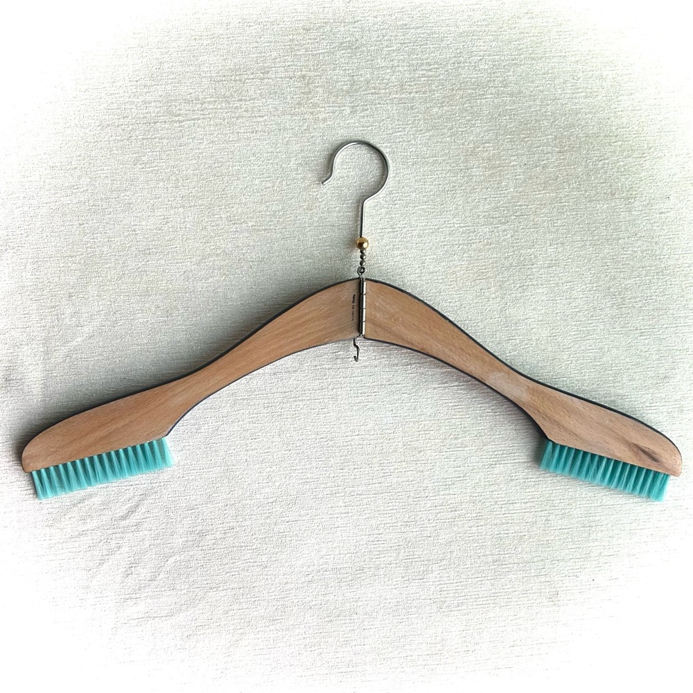 MCM wooden folding clothes hanger/brush made in JAPAN